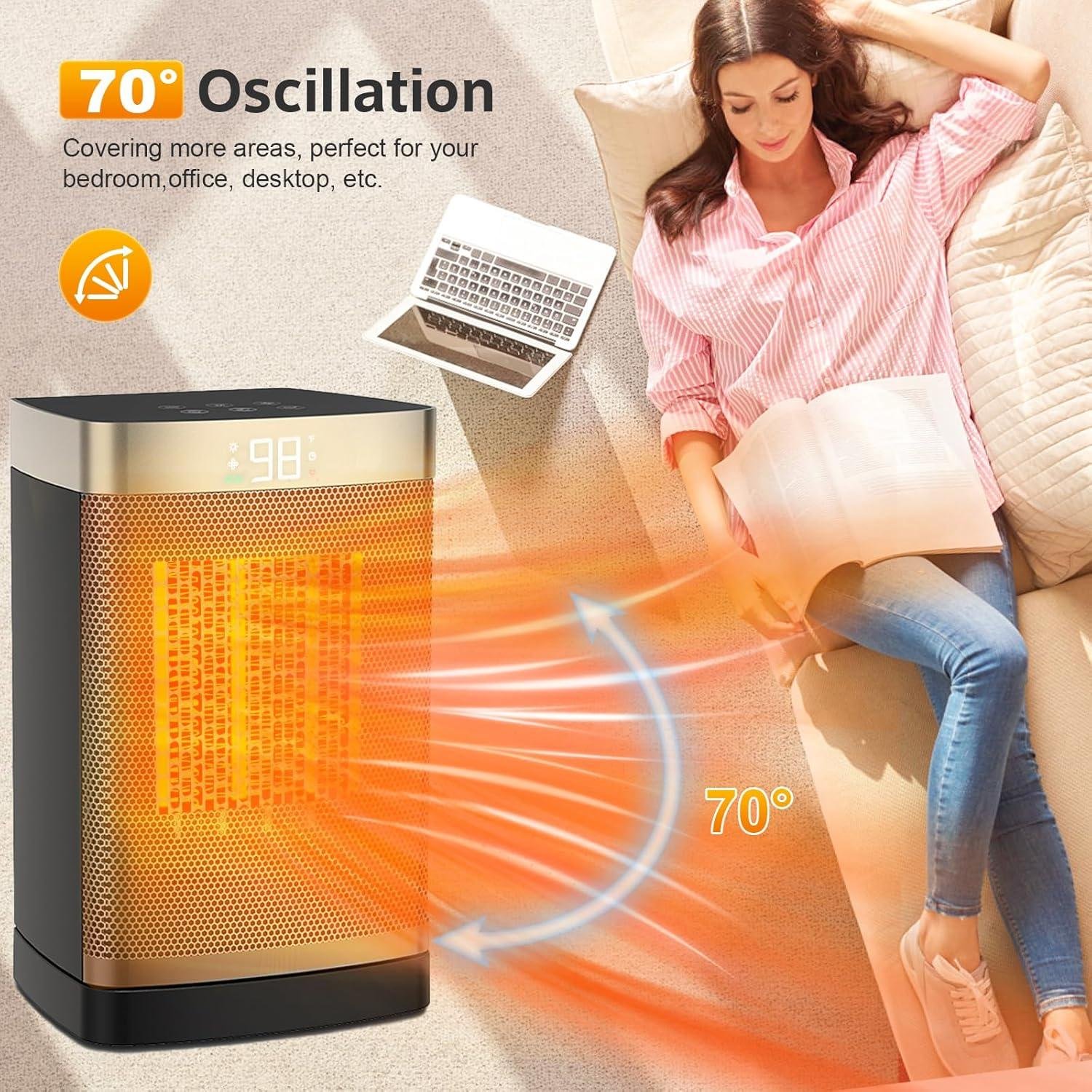 Stay Cozy Together: Our AIDENOEY Space Heater Delivers Safe,Quiet Warmth!