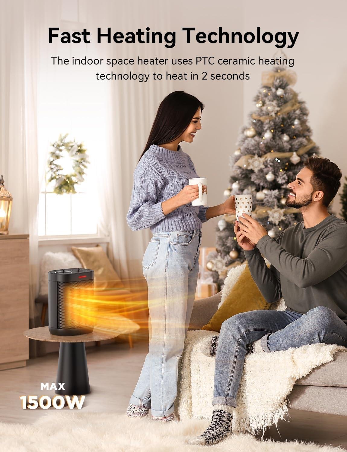 Stay Cozy with Our 1500W portable Space Heater: safe, Compact & Efficient!