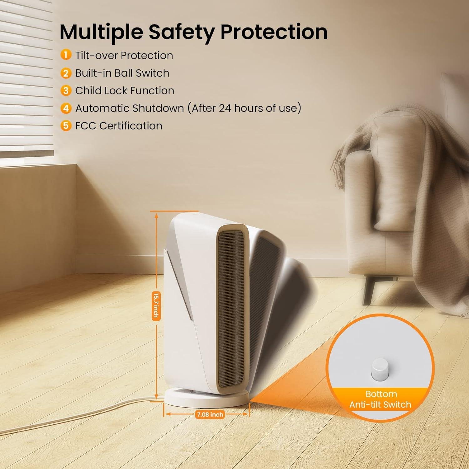 Stay Cozy with Our Acekool 1500W wifi Space Heater: Safety & Convenience Included!