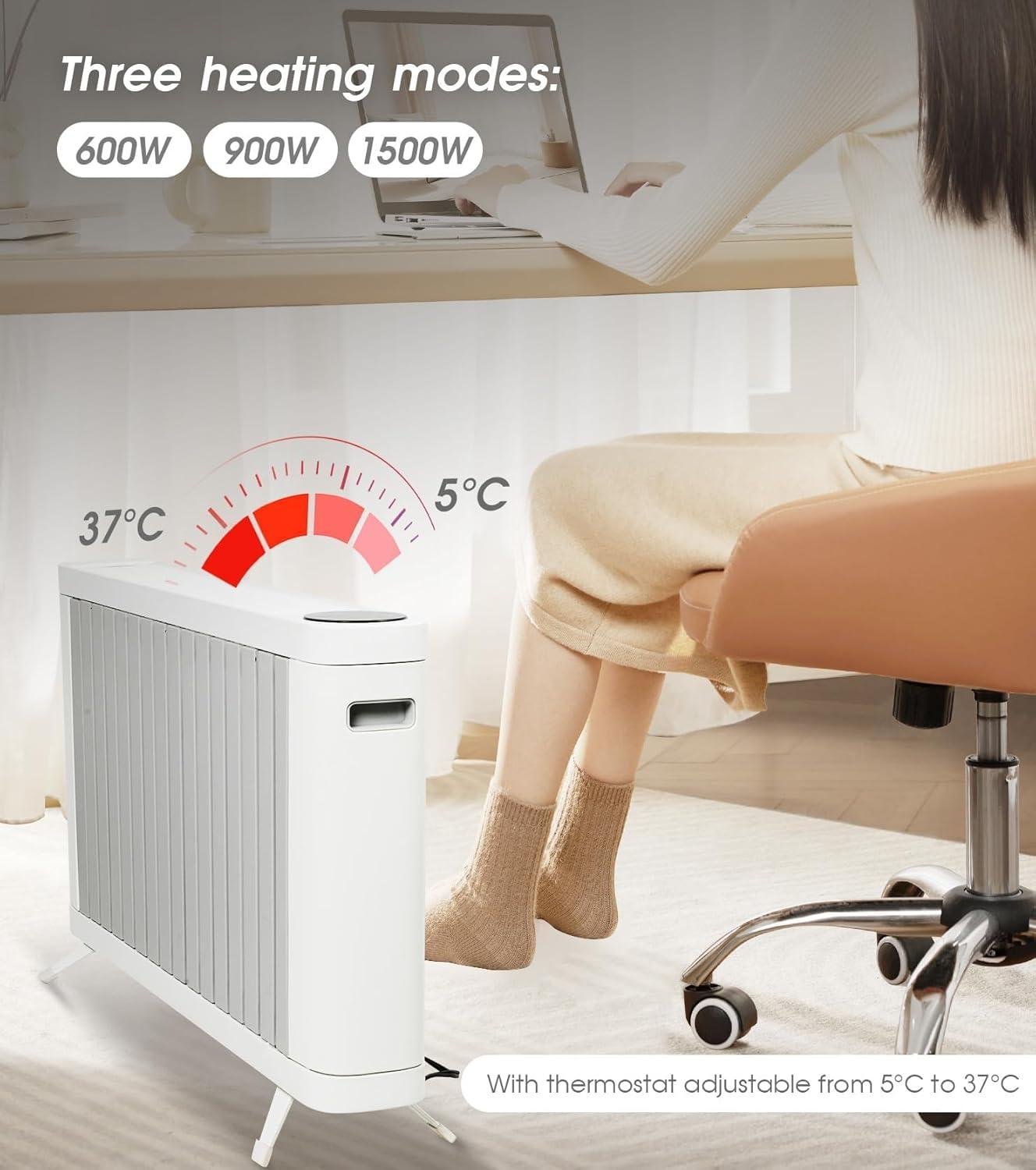 Stay Cozy with our 1500W Convection Heater: Comfort, Control & Style!