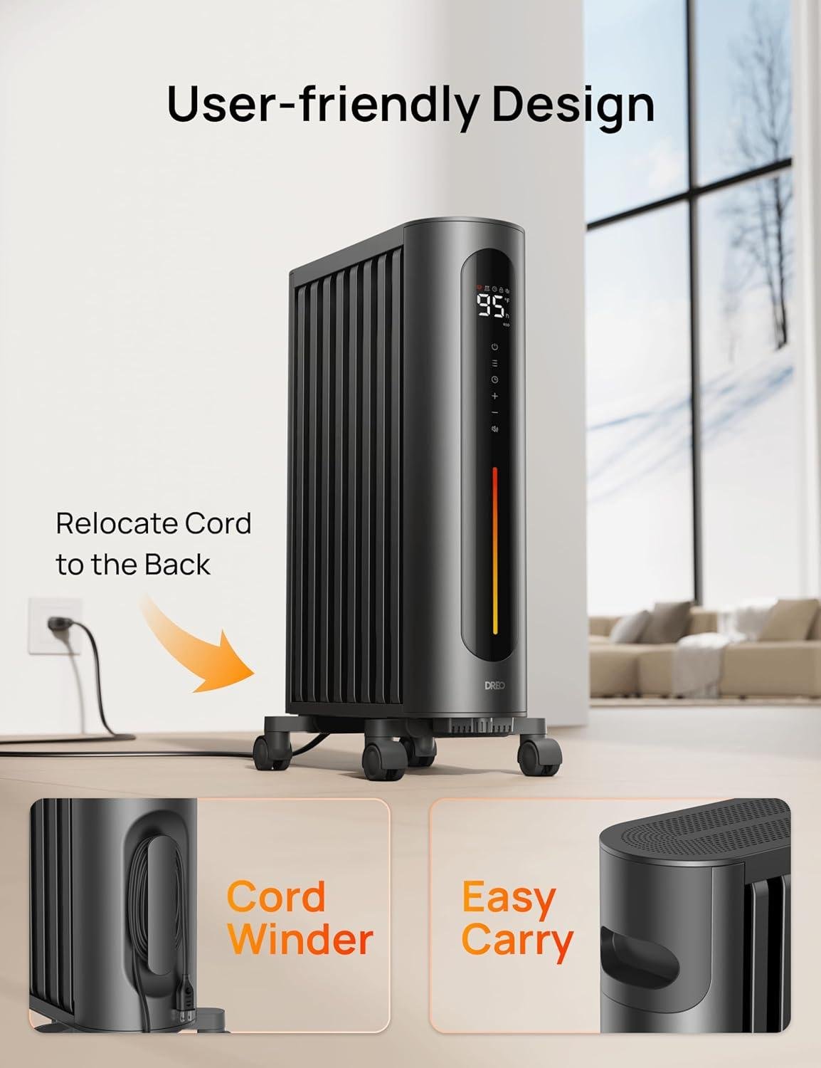 Stay Cozy with Our DREO Oil Filled Radiator Heater: Remote, Timer & 10 Safety Features!