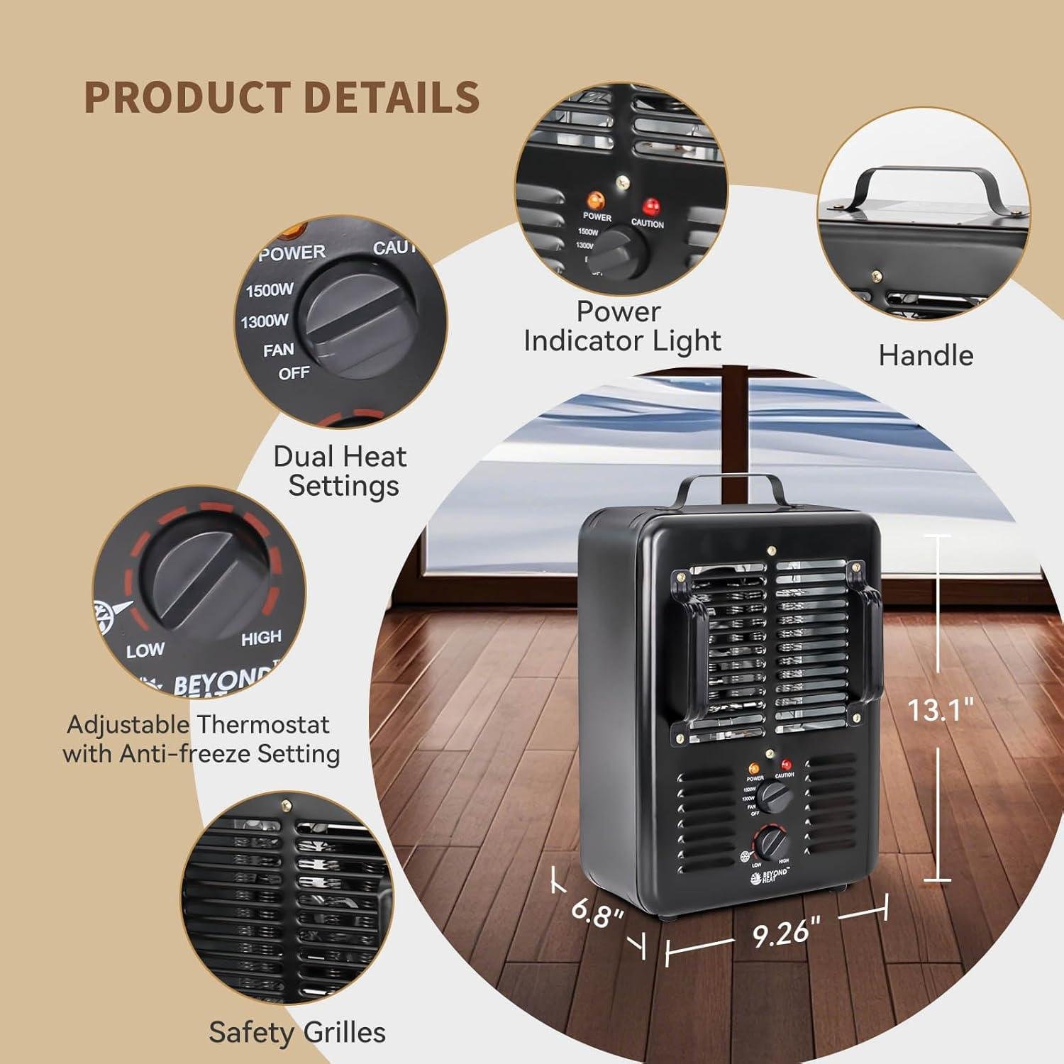 Stay Cozy with Our Milkhouse Space Heater: Safe, Quiet & Efficient!