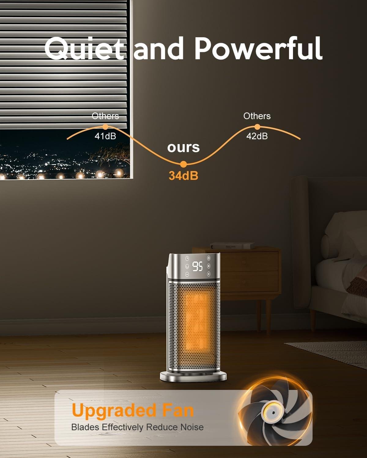 Stay Cozy Together: Our 1500W space Heater with Remote Control!