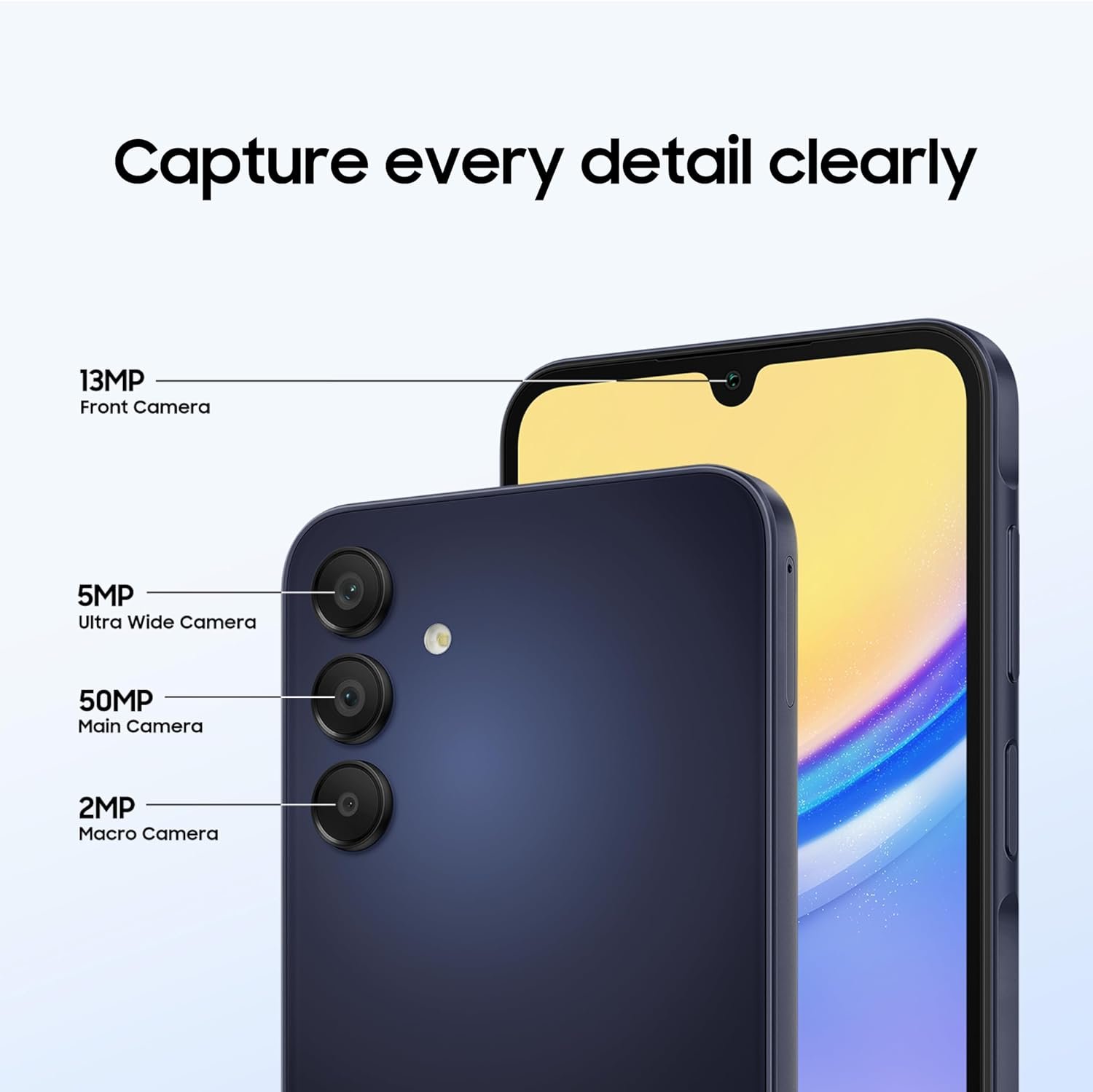 Blue Black Samsung Galaxy A15 5G - 128GB Unlocked Android Smartphone with AMOLED Display, Expandable Storage, Knox Security, Super Fast Charging, Hi-Res Camera, US Version (2024) - Image 5