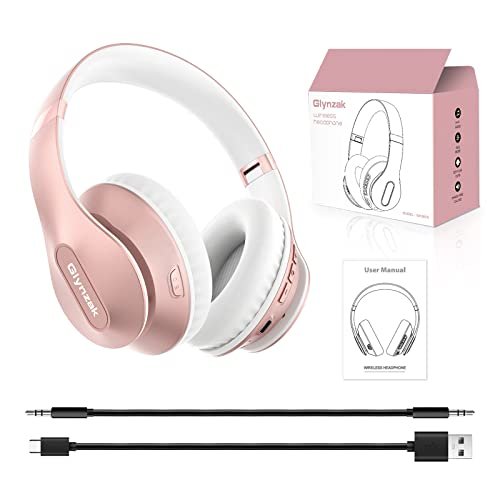 Rose Gold Glynzak Bluetooth Headphones: 65H HiFi with 6EQ Modes - Image 8