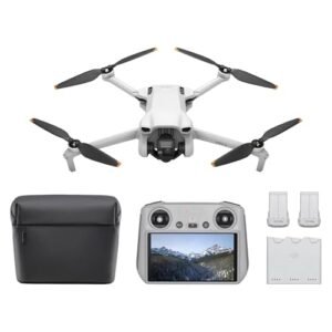 DJI Mini 3 Fly More Combo (DJI RC), Lightweight 3x Mechanical Gimbal Mini Camera Drone with 4K HDR Video, 3 Batteries for 114-min Flight Time, Vertical Shooting, 32800ft (10km) Video Transmission