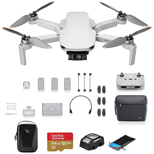 DJI Mini 2 SE Drone Fly More Combo Bundle with 64GB microSD Card, Carrying Case, Anti-Collision Light, Landing Pad