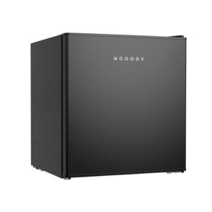 Nooody 1.6 Cu.ft Mini Fridge with Freezer, Adjustable Thermostat, Energy Saving, Low Noise, Single Door Compact Refrigerator for Dorm, Office, Bedroom (black)