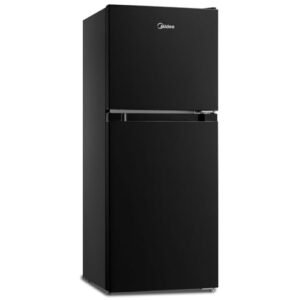 Midea MERM45S3ABB Black Cu Ft Double Door Refrigerator, 4.5 cubic feet