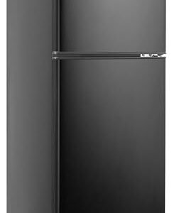 Fox Shack 5 Cu Ft Refrigerator with Freezer, 2 Doors Compact Fridge, Energy-efficient, Low noise, for Kitchen, Office, Dorm, Apartment