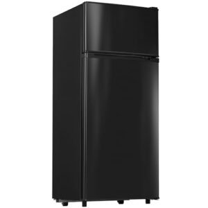 Manastin 4.5 Cu.ft Mini Fridge with Freezer, Small Refrigerator with 2 Doors for Office, Kitchen, Dorm and Bedroom, Mini Refrigerator with Adjustable Shelves (Black)