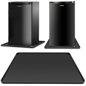 Ieesspd Mini Fridge Silicone Mat,24''x24''x0.5'', Under Refrigerator Mat Mini Fridge Drip Pan Prevents Appliance Leakage Water Spills, Protects the Floor From Damage and Cleanliness(Black)