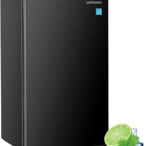 Upstreman 4.5 Cu.Ft Mini Fridge, Single Door Compact Refrigerator, Adjustable Thermostat, Low noise, Energy-efficient, Small Refrigerator for Bedroom, Office, Dorm, Classic Black, FR45