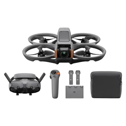 DJI Avata 2 Fly More Combo (3 Batteries), FPV Drone with Camera 4K, Immersive Experience, One-Push Acrobatics, Built-in Propeller Guard, 155° FOV, Camera Drone Compliant with FAA Remote ID
