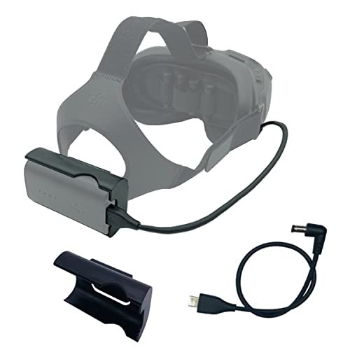 FPV Goggles V2 Battery Bracket Holder and Power Cable Compatible with DJI FPV Combo Goggles V2, Battery Recharging wire/Clip for FPV Goggles V2 Accessories