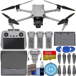 DJI Air 3 Fly More Combo with DJI RC 2 Controller Drone with 4K HDR, 46-Min Max Flight Time, 48MP CP.MA.00000693.01 Bundle with 128GB Memory, Landing Pad + More