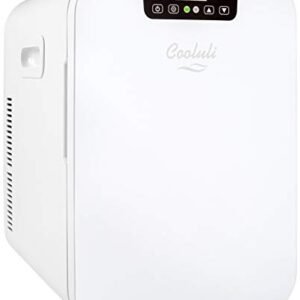 Cooluli 20 Liter Mini Fridge with Temperature Control - White Thermoelectric Cooler and Warmer for Bedroom, Office, Car, Dorm