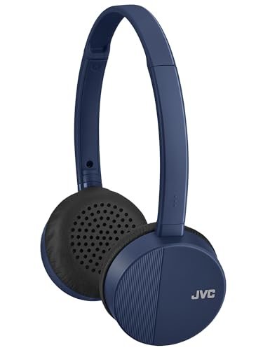 JVC HA-S23W Wireless Headphones - On Ear Bluetooth Headphones, Foldable Flat Design, 17-Hour Long Battery Life (Blue)
