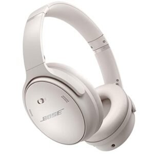 Bose QuietComfort 45 Wireless Bluetooth Noise Cancelling Headphones, Over-Ear Headphones with Microphone, Personalized Noise Cancellation and Sound, White Smoke