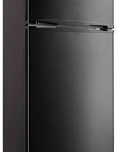 RCA RFR741-BLACK Apartment Size-Top Freezer-2 Door Fridge-Adjustable Thermostat Control-Black-7.5 Cubic Feet