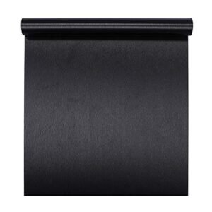 Taogift Self Adhsesive Vinyl Film Black Brushed Metal Stainless Steel Contact Paper for Dishwasher Fridge Refrigerator Stove Appliances Kitchen Cabinets Countertops Walls Backplash 15.7x117 Inches