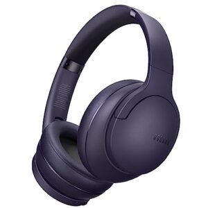 DOQAUS 𝐔𝐩𝐠𝐫𝐚𝐝𝐞𝐝 Wireless Headphones Over Ear, 90H Playtime Bluetooth 5.3 Wireless Headphones with 3EQ Modes, Built-in HD Mic, HiFi Stereo Sound, Deep Bass, Memory Foam Ear Cups (Purple)