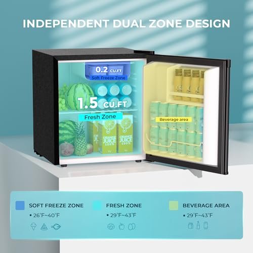 EUHOMY 1.7 Cu.Ft Mini Fridge with Freezer Review: Perfect Compact Refrigerator for Bedroom, Office, or Dorm - Image 2