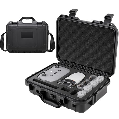 PONYRC Professional Mini 4K Hard Case, IP67 Waterproof Carrying Case Travel Shoulder Bag Compatible with DJI Mini 4K/ Mini 2/ Mini 2 SE Fly More Combo Drone & Accessories