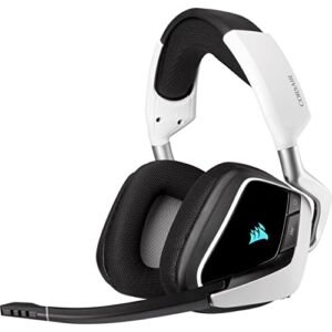 Corsair VOID RGB ELITE Wireless Gaming Headset - 7.1 Surround Sound - Discord Certified - iCUE Compatible - PC, Mac, PS5, PS4 - White