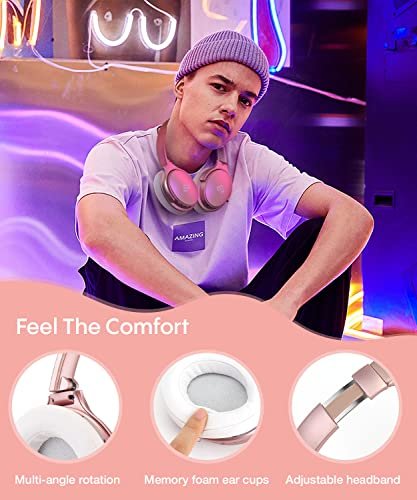 Experience Luxurious Audio: INFURTURE Rose Gold ANC Headphones - Image 6