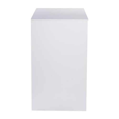 Flash Furniture Lotus Mini Fridge Shelf Organizer, Space Saving Over Shelf for Mini Fridge with Dual Cubby Spaces, Engineered Wood, 33.75" W, White - Image 7