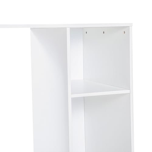 Flash Furniture Lotus Mini Fridge Shelf Organizer, Space Saving Over Shelf for Mini Fridge with Dual Cubby Spaces, Engineered Wood, 33.75" W, White - Image 6