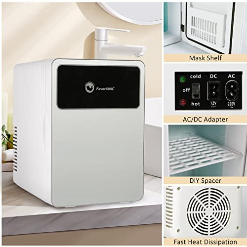 FavorCOOL Mini Fridge 8L, Makeup Skincare Fridge 110V AC/ 12V DC Portable Small Refrigerator Cooler Warmer for Skin Care, Cosmetics, Beverage, Desktop Accessory for Home Office Dorm Travel - Image 5