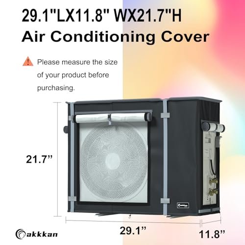 Durable Black Mini Split AC Cover, All-Season Protection, 29x12x22 Inches - Image 2
