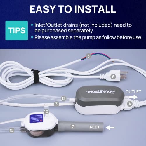 Aquastrong Mini Split Condensate Pump, 9.6 GPH, 115/230V, Auto Shutoff - Image 7