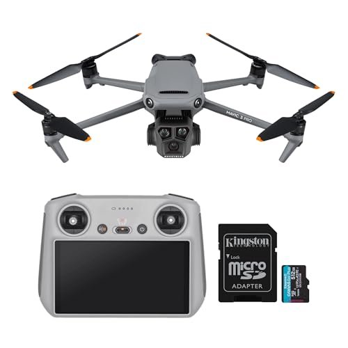 DJI Mavic 3Pro Camera Drone with RC Remote and 512GB MicroSD Card Drone with 4/3 CMOS Hasselblad Camera for Professionals, 5.1K HD Video, 46-Min Flight Time (2 Items)