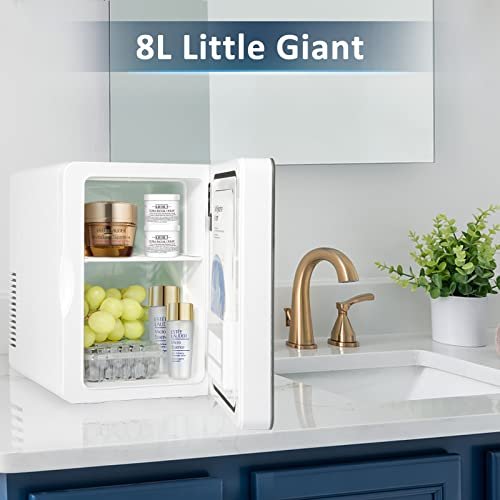 FavorCOOL Mini Fridge 8L, Makeup Skincare Fridge 110V AC/ 12V DC Portable Small Refrigerator Cooler Warmer for Skin Care, Cosmetics, Beverage, Desktop Accessory for Home Office Dorm Travel - Image 2