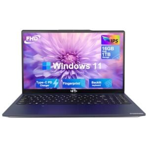 15.6 FHD Student Laptop Computer, 16GB RAM 1TB SSD, Backlit Keyboard, Fingerprint, 4-Core Pentium N100 (Beat i3-1115G4, Up to 3.4GHz), 2 Years Warranty, WiFi 6, Win 11 H