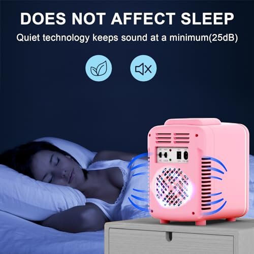 Mini Fridge Pink, 4 Liter/6 Cans Skincare Fridge for Bedroom, 110V AC/12V DC Portable Thermoelectric Cooler and Warmer Small Refrigerators for Beauty & Makeup, Dorm Office and Car - Image 8