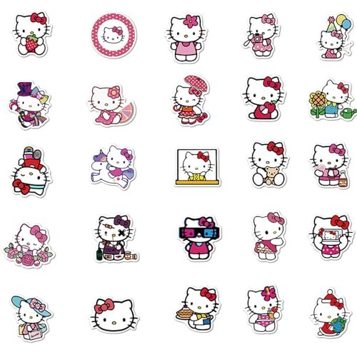 50 Cute Hello Kitty Vinyl Stickers - Waterproof Decals for Kids & Teens - Perfect for Skateboards, Laptops, Luggage & DIY Projects - Image 3