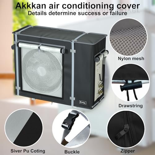 Durable Black Mini Split AC Cover, All-Season Protection, 29x12x22 Inches - Image 3