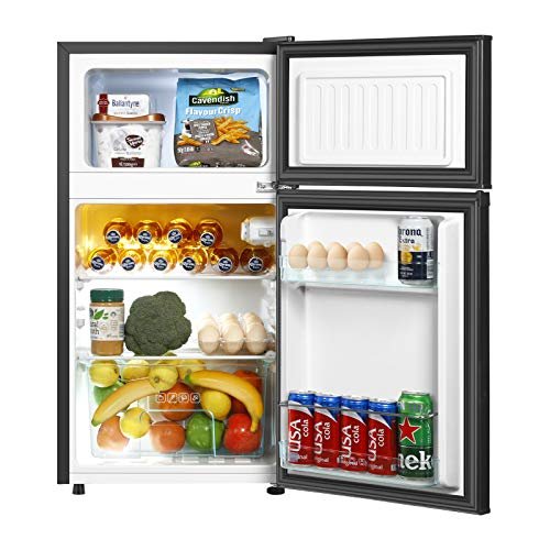 HAILANG Mini Fridge With Freezer,3.2 Cu.Ft Compact Refrigerator,Mini Refrigerator With 2 Doors For Bedroom,Office,Kitchen,Apartment,Dorm(sliver) - Image 2