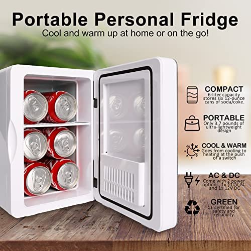 FavorCOOL Mini Fridge 8L, Makeup Skincare Fridge 110V AC/ 12V DC Portable Small Refrigerator Cooler Warmer for Skin Care, Cosmetics, Beverage, Desktop Accessory for Home Office Dorm Travel - Image 3