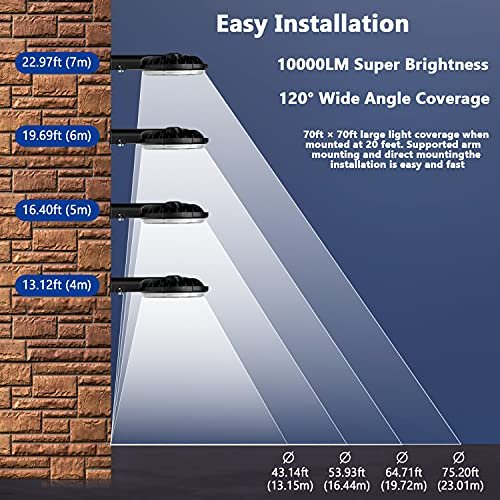 "Bright LED Barn Light 100W 10000LM, Dusk to Dawn IP65 Outdoor Floodlight" - Image 6