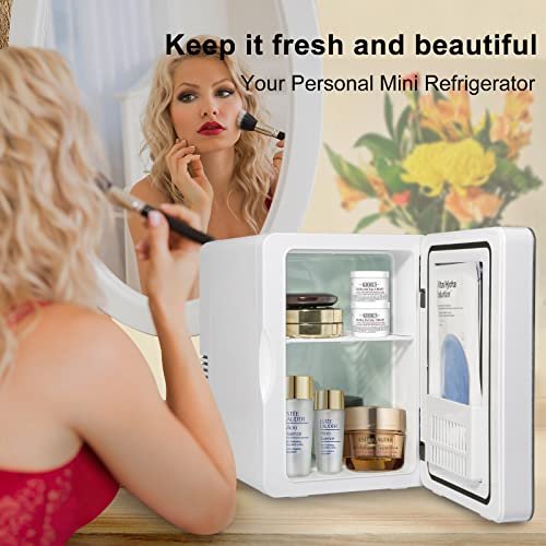FavorCOOL Mini Fridge 8L, Makeup Skincare Fridge 110V AC/ 12V DC Portable Small Refrigerator Cooler Warmer for Skin Care, Cosmetics, Beverage, Desktop Accessory for Home Office Dorm Travel - Image 6