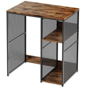 KirKical 3-Tier Mini Fridge Cabinet - Vintage Wood Microwave Stand & Kitchen Storage Shelf for Home & Dorms