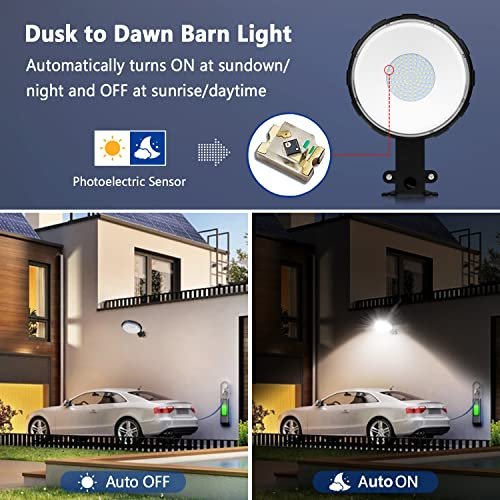 "Bright LED Barn Light 100W 10000LM, Dusk to Dawn IP65 Outdoor Floodlight" - Image 4