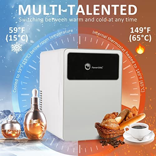 FavorCOOL Mini Fridge 8L, Makeup Skincare Fridge 110V AC/ 12V DC Portable Small Refrigerator Cooler Warmer for Skin Care, Cosmetics, Beverage, Desktop Accessory for Home Office Dorm Travel - Image 4