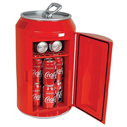 Coca-Cola Mini Fridge for Bedroom Xbox Skincare Office 12 Can Small Refrigerator Portable Mini Refrigerator Red Fridge Mini Fridge for Dorm Fridge 10L Travel Cooler 12V DC 110V AC