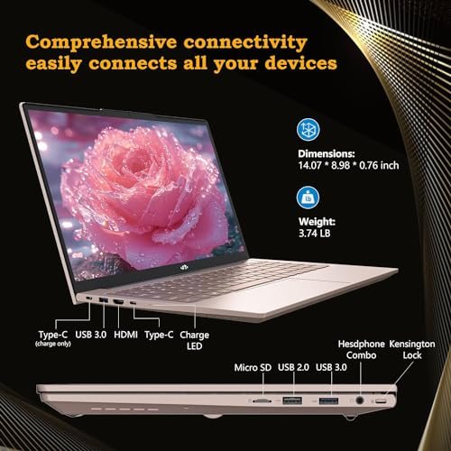 NIMO 15.6" FHD Laptop, 16GB RAM, 1TB SSD, Pentium N100, Win 11, Rose Gold - Image 7